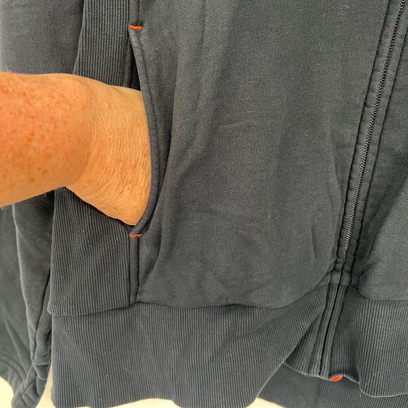 Hugo Boss Orange Victory Zip Thru Sweatshirt Men's Size L Charcoal 100% Cotton - Picture 6 of 11